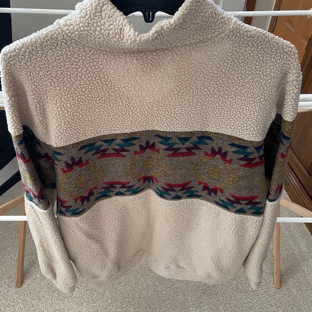 Cozy Cream Patterned Women's Sweater